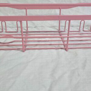 pink metal wire rust resistant coating shower basket organizer storage caddy